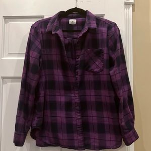 Black and purple light weight flannel shirt